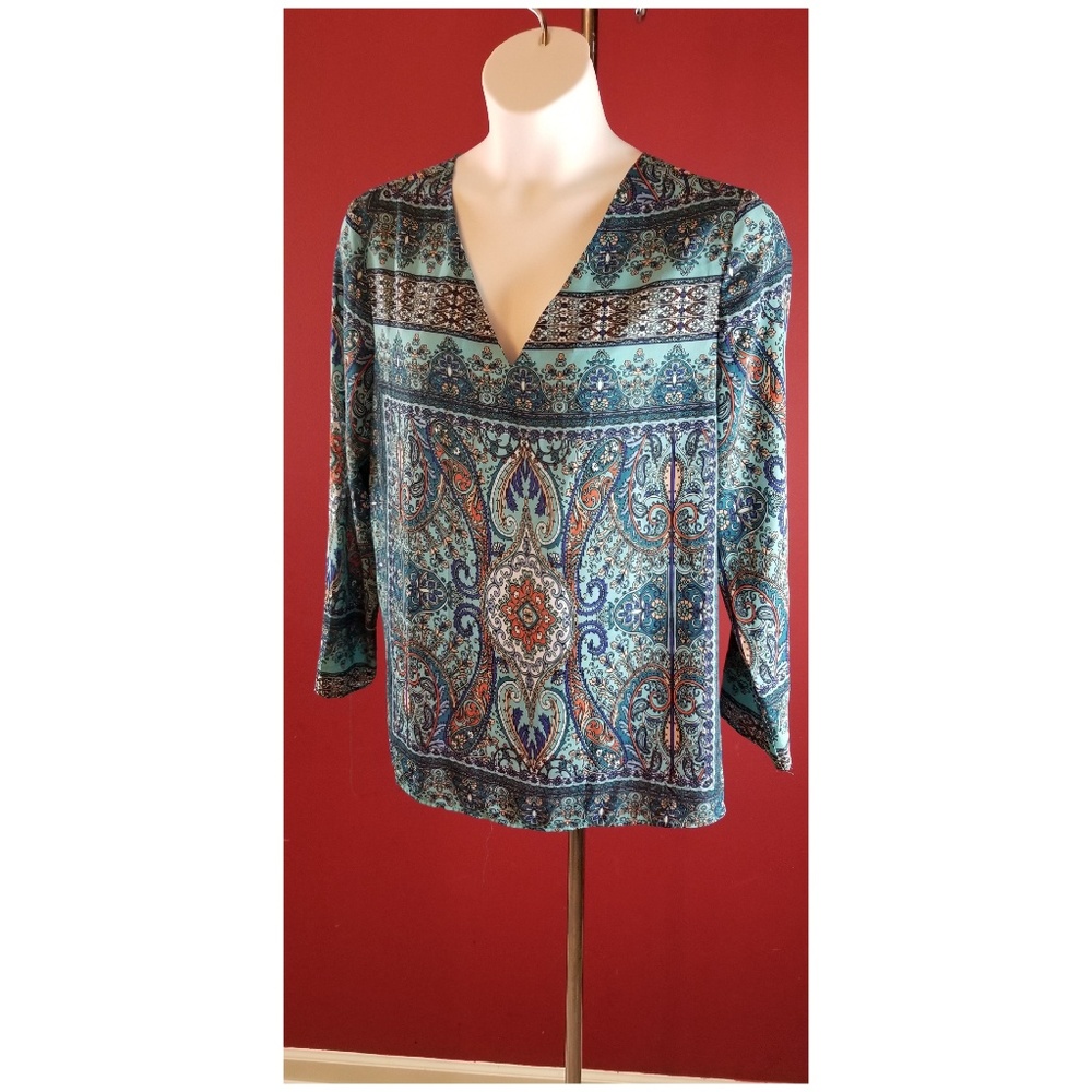 New york and company Fashion print Blouse Size Xl